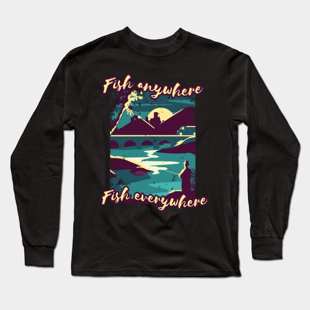 Fishing Long Sleeve T-Shirt by Urban_Vintage